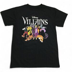 Disney Villains Black Graphic T-Shirt Iconic Villains Unisex Adult Size Large